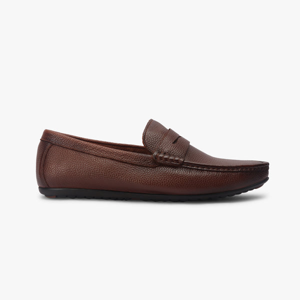 Sheep Leather Penny Loafers cognac side profile