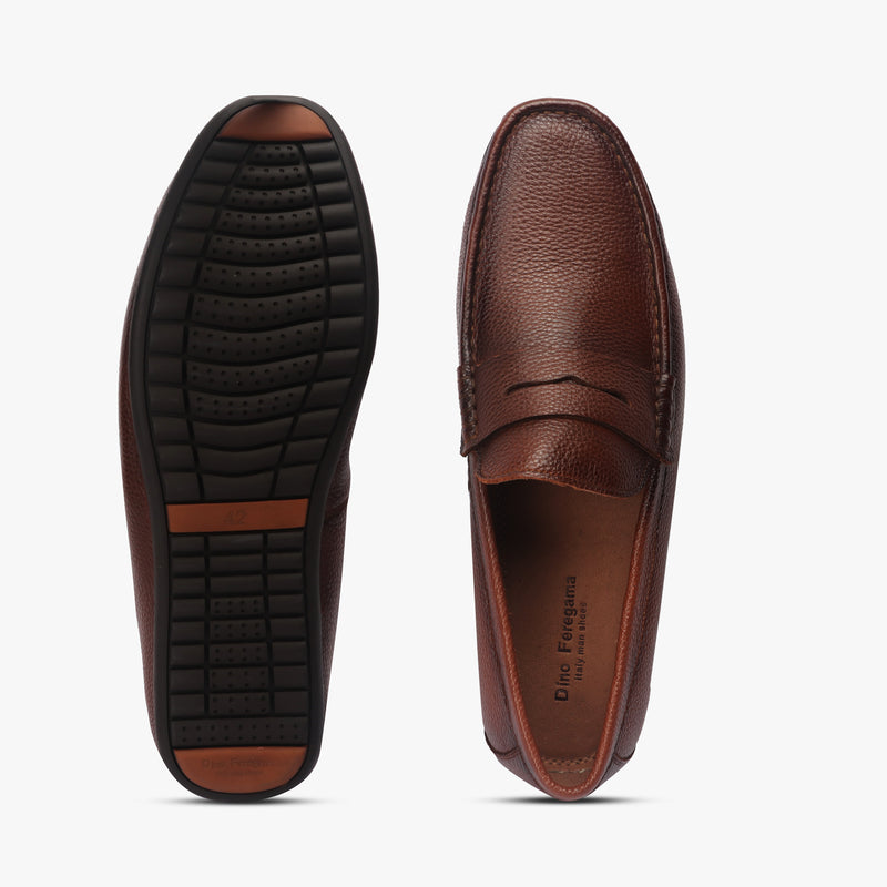 Sheep Leather Penny Loafers cognac top and sole