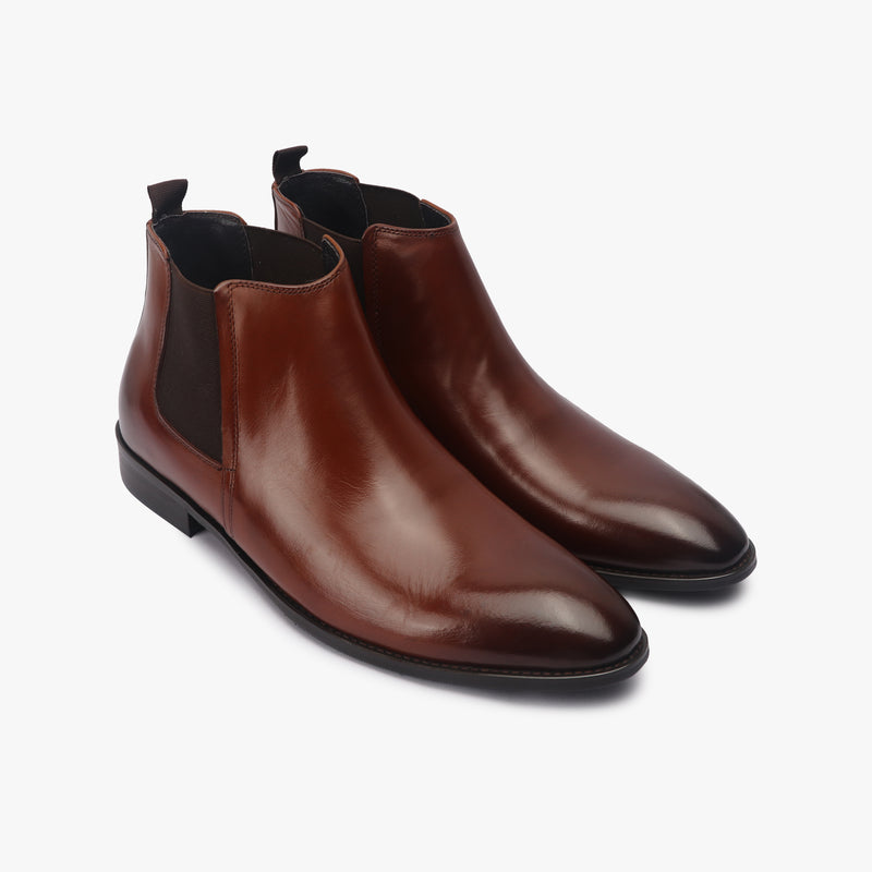 Box Calf Leather Chelsea Boot brown side angle