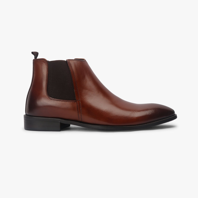 Box Calf Leather Chelsea Boot brown side profile