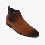 Suede Leather Chelsea Boots camel side single