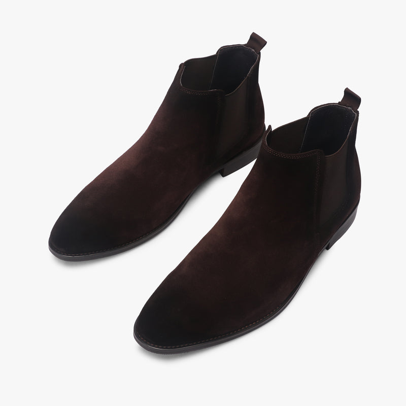 Suede Leather Chelsea Boots brown opposite