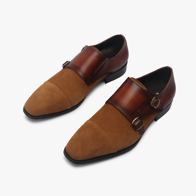Double Buckle Monk Strap Suede opposite