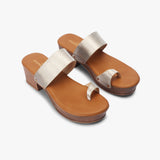 Toe Ring Slip Ons gold side angle