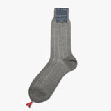 Bresciani Men's Pin Stripe Cotton Socks grey