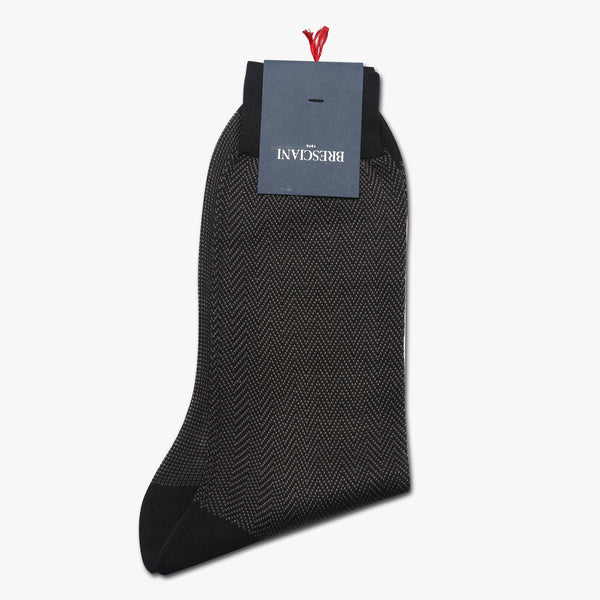 Bresciani Men's Chevron Cotton Socks black