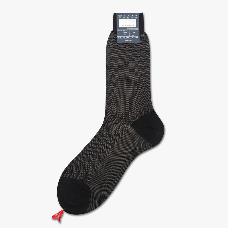 Bresciani Men's Chevron Cotton Socks black