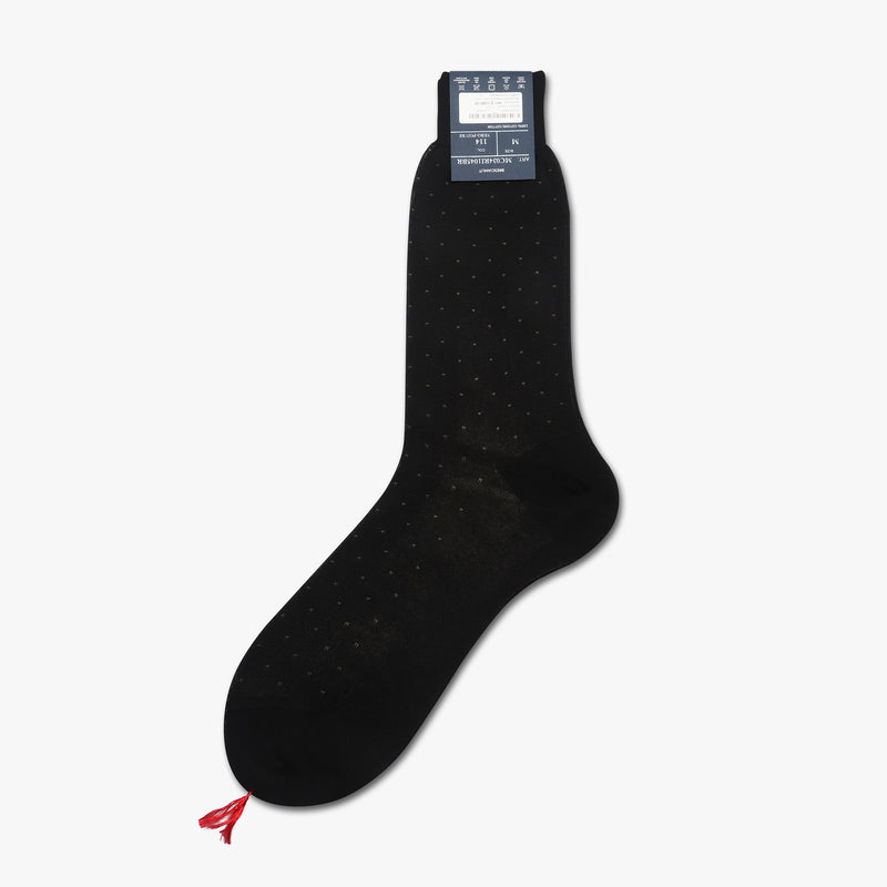 Bresciani Men's Embroidered Cotton Socks black