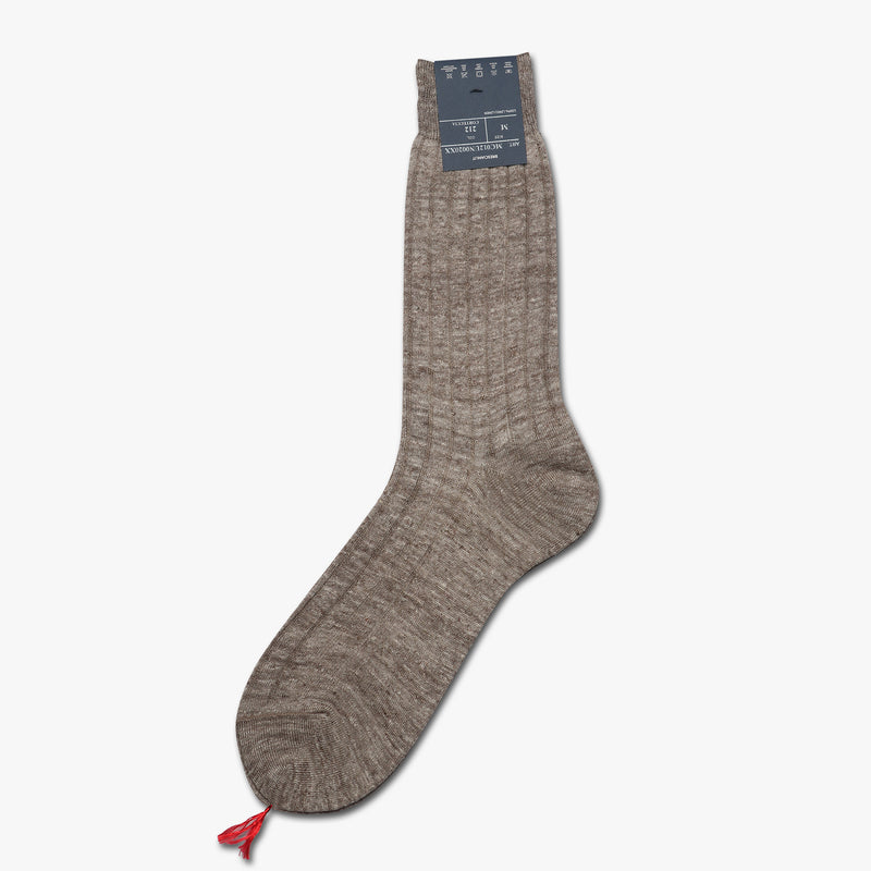 Bresciani Men's Linen Socks brown