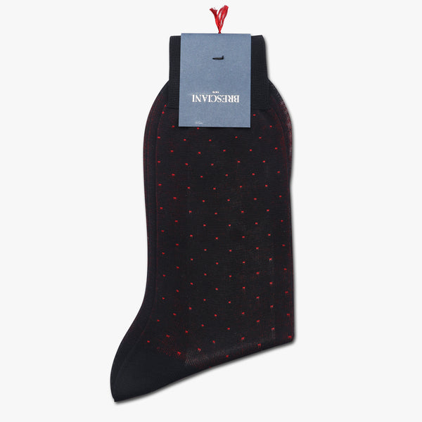 Bresciani Men's Embroidered Cotton Socks navy red