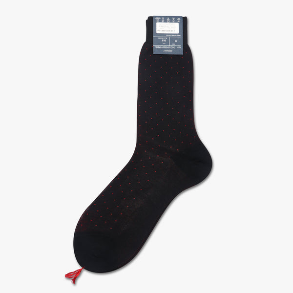 Bresciani Men's Embroidered Cotton Socks navy red