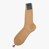 Bresciani Men's Ribbed Cotton Socks beige