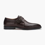 Definitive Single Buckle Monk Straps brown side profile