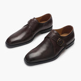 Definitive Single Buckle Monk Straps brown opposite side