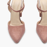 Suede Anklestrap Pumps pink front zoom