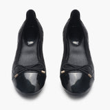 Classic Bow Ballerinas black front zoom