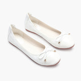 Classic Bow Ballerinas white side angle