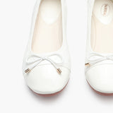 Classic Bow Ballerinas white front zoom