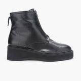 Front Zipper Detail Boots black side profile with heel