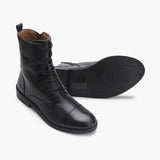 Combat Lace Up Zipper Boot black side and sole