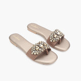 Embellished Party Slides metallic side angle