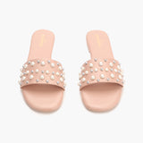 Minimalist Sequential Pearl Slides pink front