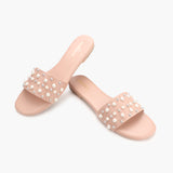 Minimalist Sequential Pearl Slides pink