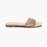 Weaved Flats rose gold side profile