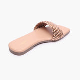 Weaved Flats rose gold back angle