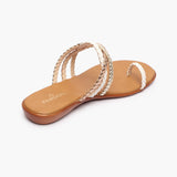 Criss Cross Braided Flats white back angle