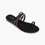 Criss Cross Braided Flats black side single