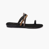 Criss Cross Braided Flats black side profile