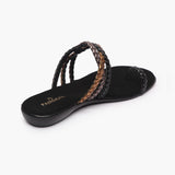 Criss Cross Braided Flats black back angle