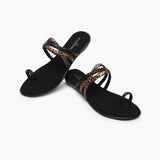 Criss Cross Braided Flats black