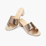 Snakeprint Opentoe Slides gold