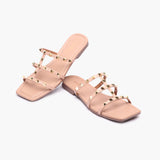 Strappy Studded Flats pink