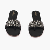 Embellished Party Slides black front angle