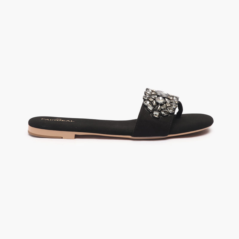  Embellished Party Slides black side profile