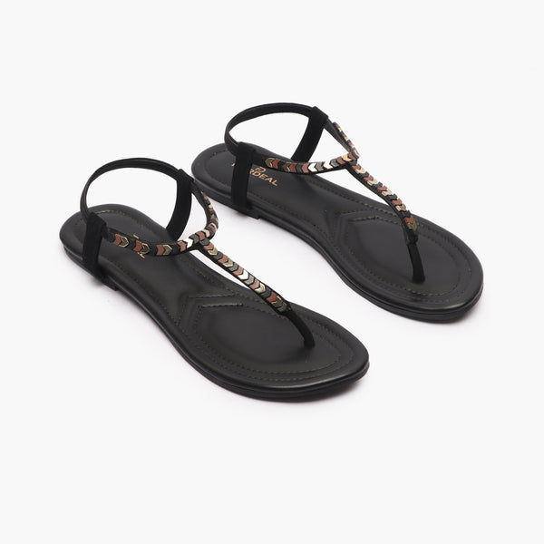 Daznico Slippers for Women Women Flip Flops Square Toe Strap Beach Sandals  Fairy Sandals Flat Bottom Open Toe Slippers Summer Casual F Beach Sandal  Black 9 - Walmart.com