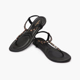 Back Elastic Flat Sandals black