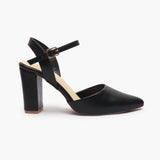 Classic AnkleStrap Pumps black side profile with heel