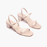 Strappy Block Heel Sandals metallic side angle