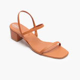 Strappy Block Heel Sandals tan side single