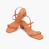 Strappy Block Heel Sandals tan