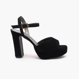 Bold Platform Sandals black side profile with heel
