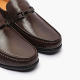 Original Trumoc With Metal Bit Lamb brown front angle zoomed in