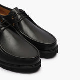 Giorgio Wallabees black front angle zoomed in