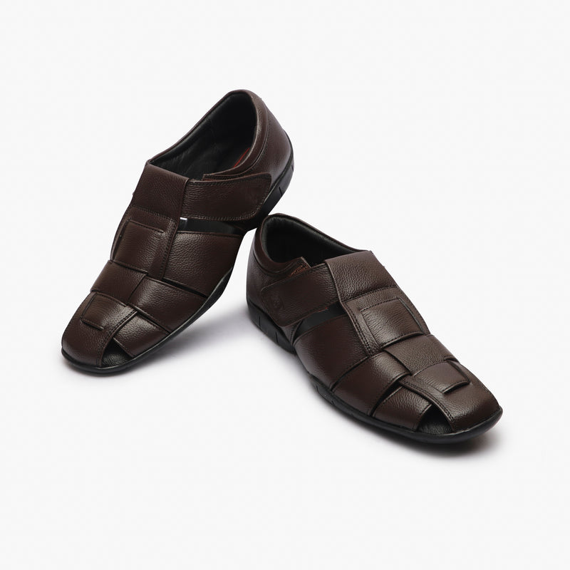 Roman Velcro Slip Ons brown