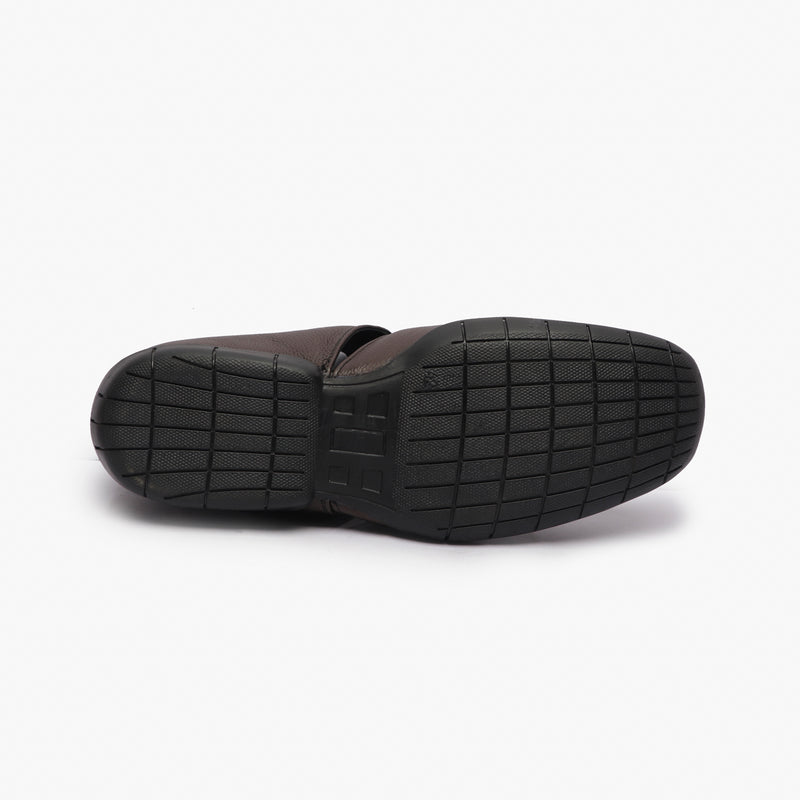 Roman Velcro Slip Ons black sole pic