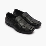 Roman Velcro Slip Ons black side angle